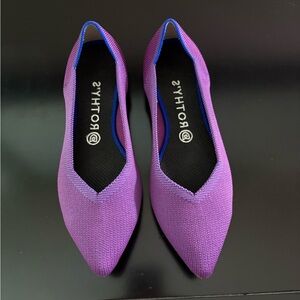 Rothy's Purple Knit Flats Sleek Minimalist Design